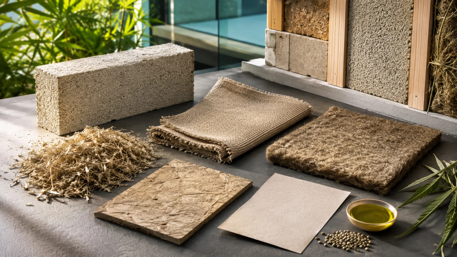 Fibres, textile, isolant, panneau, papier et bloc de chanvre industriel